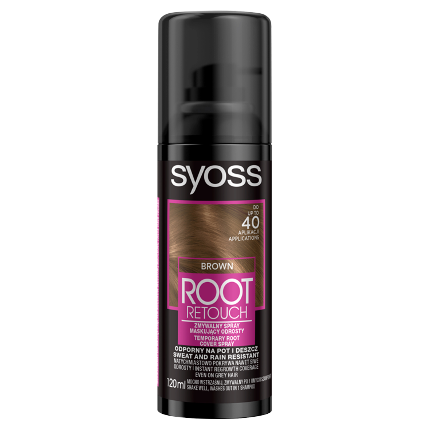 Syoss Root Retouch spray maskujący odrosty zmywalny brąz, 120 ml | hebe.pl