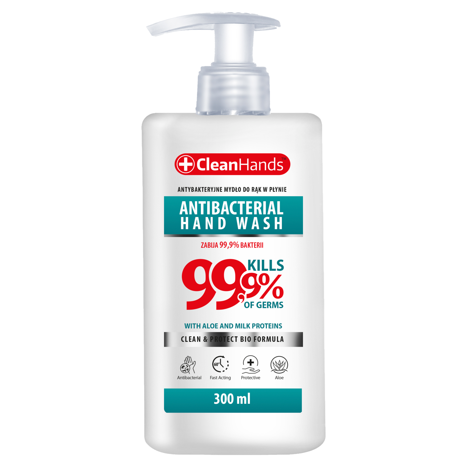 CleanHands mydło antybakteryjne do rąk, 300 ml | hebe.pl