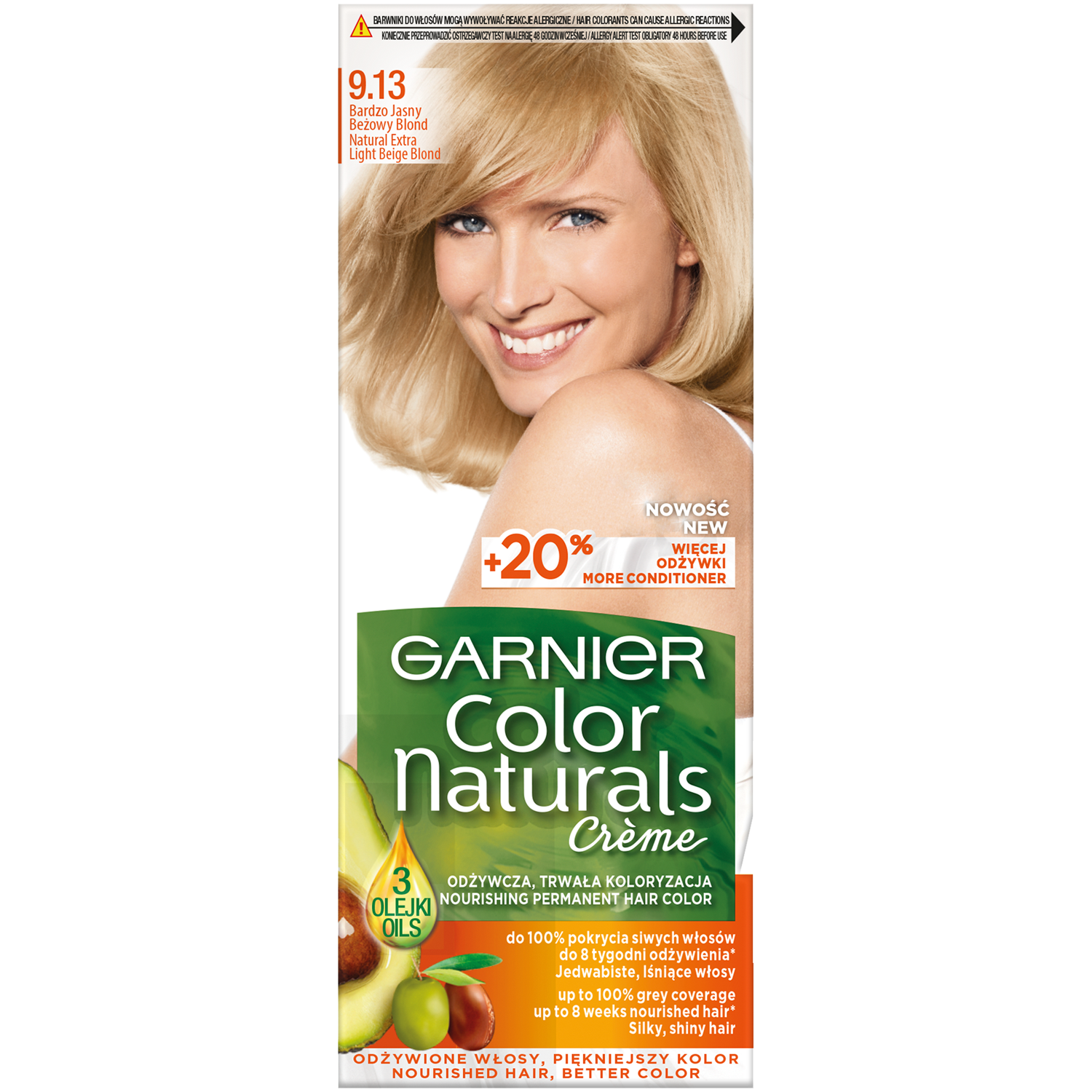 Garnier farba do włosów 913 bardzo jasny beżowy blond Color Naturals Créme  | hebe.pl