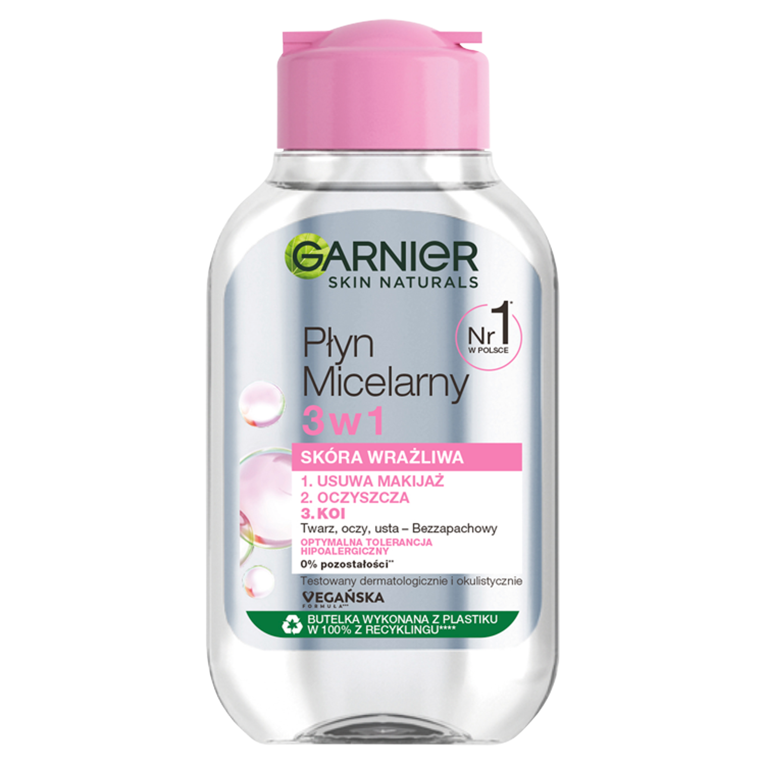 Garnier Skin Naturals płyn micelarny 3w1 do twarzy dla skóry wrażliwej, 100  ml | hebe.pl