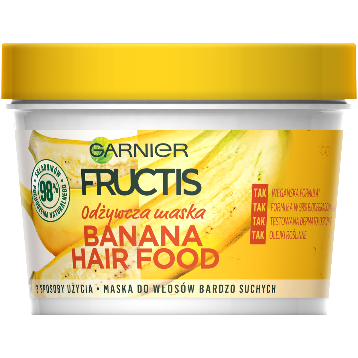 Garnier Fructis Banana Hair Food maska do włosów bardzo suchych, 390 ml |  hebe.pl