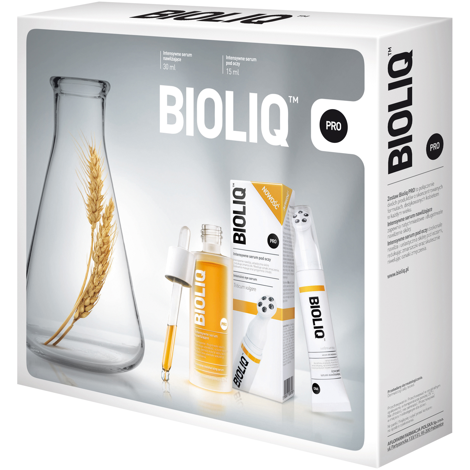 Bioliq Pro zestaw: intensywne serum nawilżające, 30 ml + intensywne serum  pod oczy, 15 ml | hebe.pl