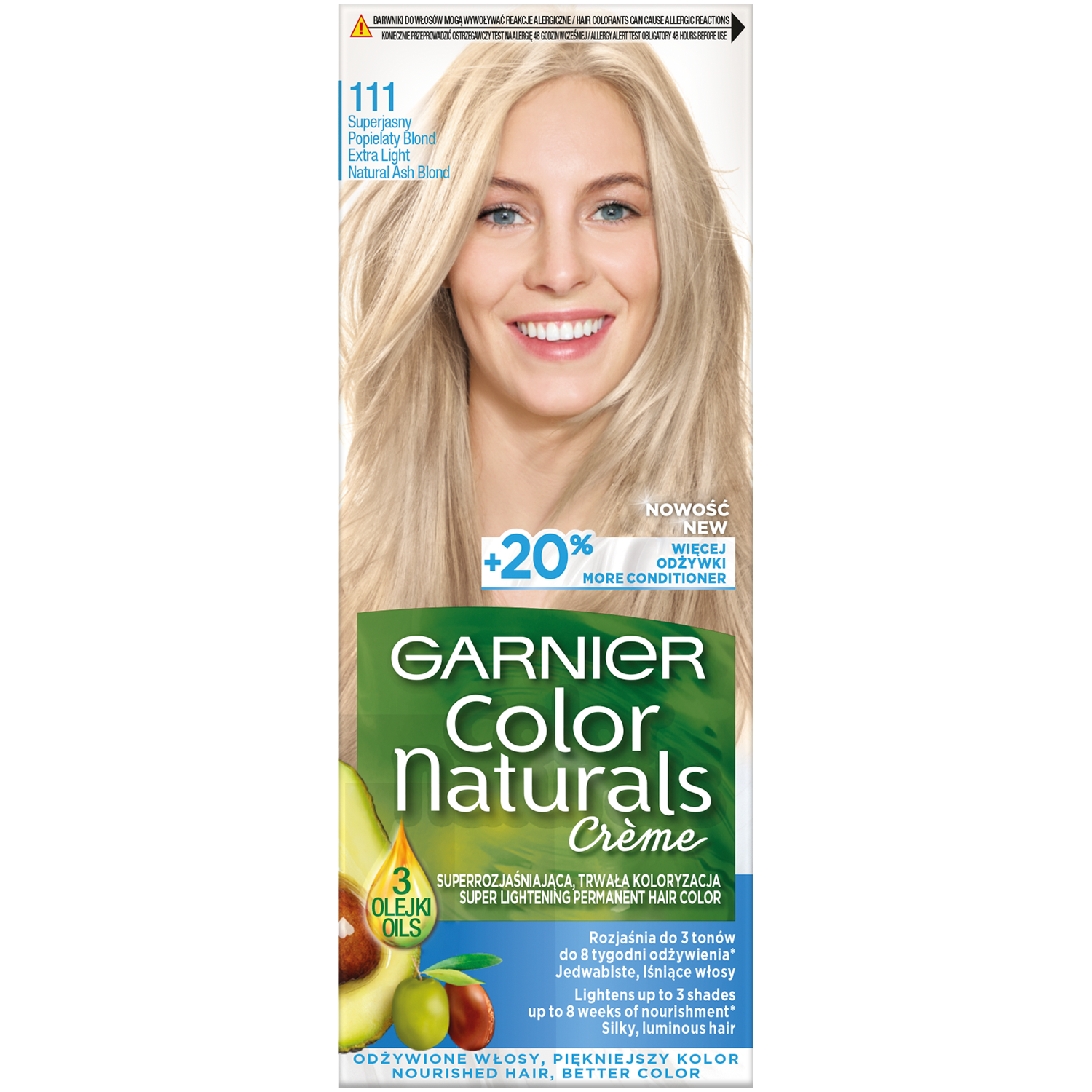 Garnier farba do włosów 111 super jasny popielaty blond Color Naturals  Créme | hebe.pl