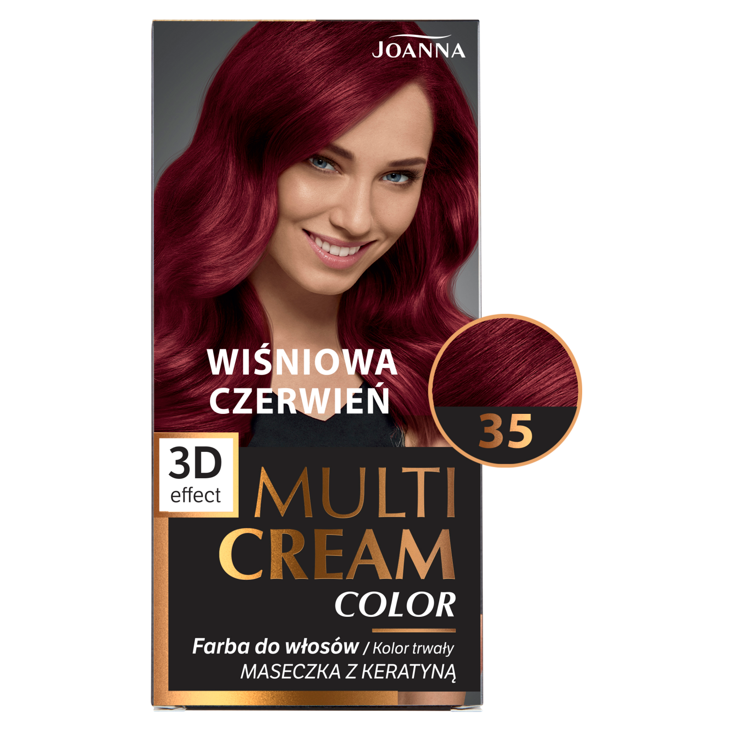 Joanna Multi Cream Color farba do włosów 35 wiśniowa czerwień, 1 opak. |  hebe.pl