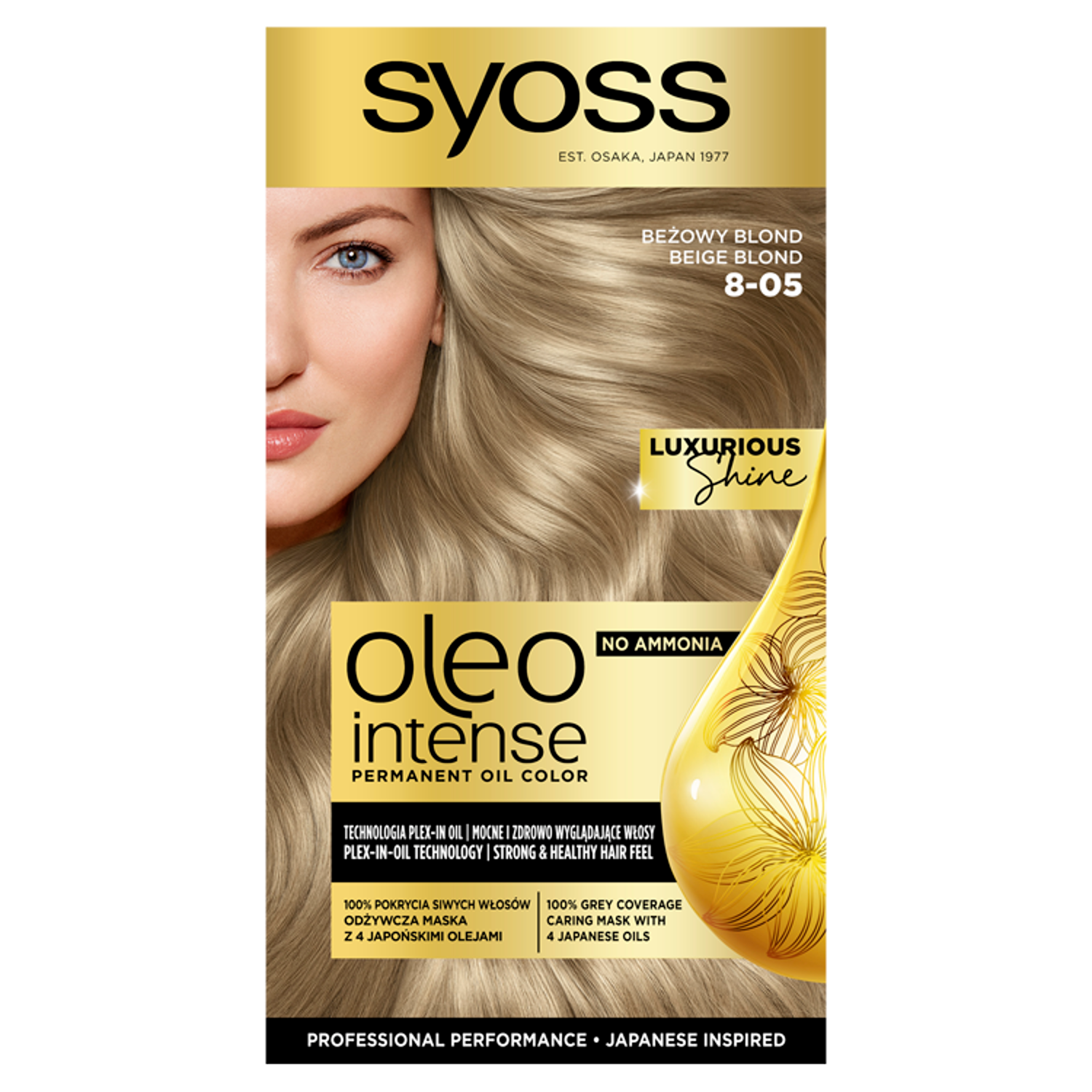 Syoss Oleo Intense farba do włosów 8-05 beżowy blond, 1 opak. | hebe.pl
