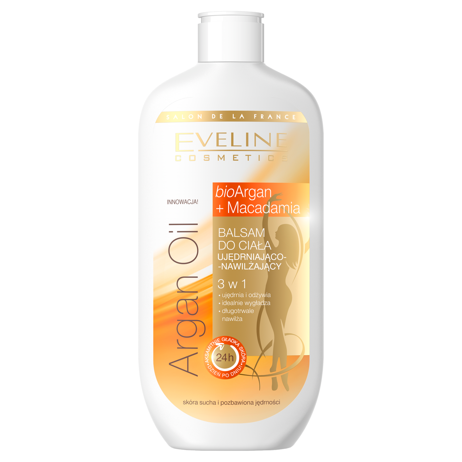 Eveline Cosmetics Argan Oil + Macadamia balsam do ciała  ujędrniająco-nawilżający do skóry suchej, 350 ml | hebe.pl