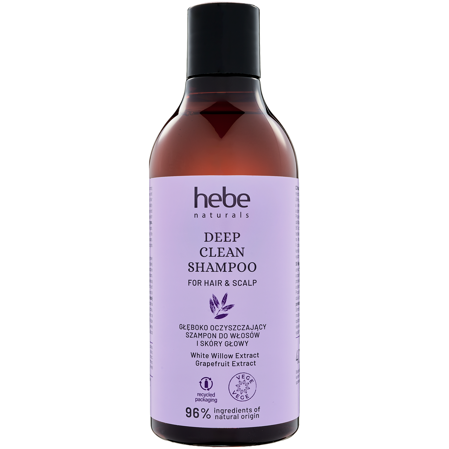 Hebe Naturals głęboko oczyszczający szampon do włosów i skóry głowy, 400 ml  | hebe.pl