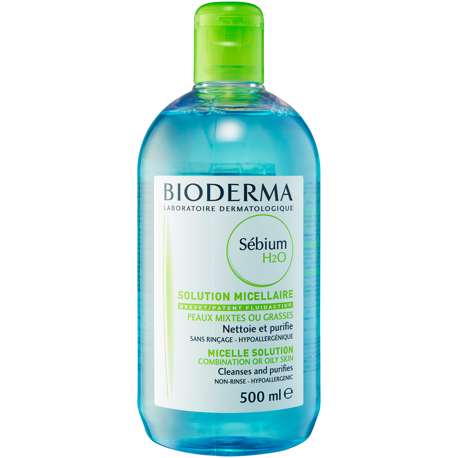 Bioderma Sebium H2O płyn micelarny do oczyszczania twarzy i zmywania  makijażu, 500 ml | hebe.pl