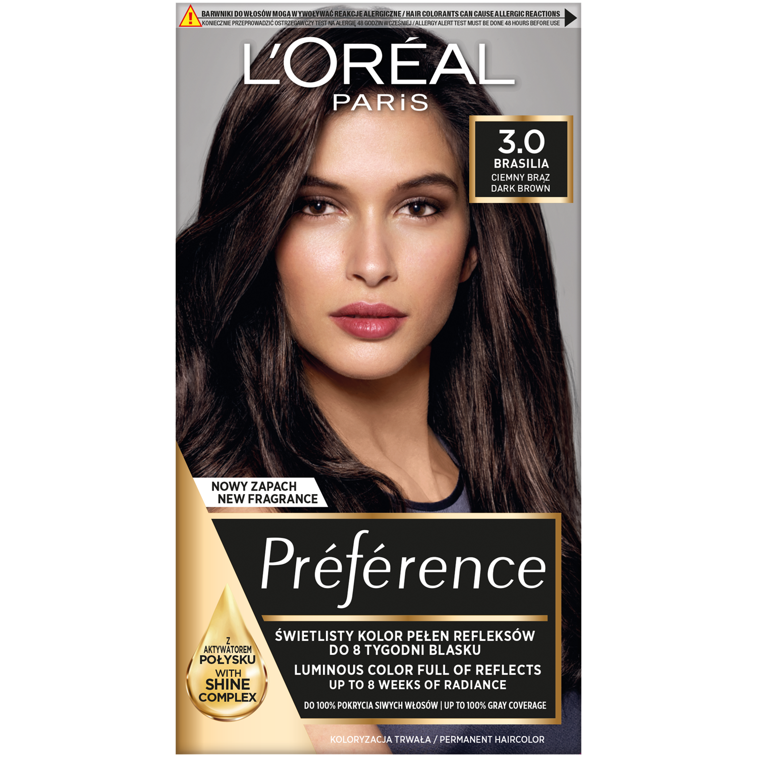 L'Oréal Paris Récital Préférence farba do włosów B 3.0 ciemny brąz, 1 opak.  | hebe.pl