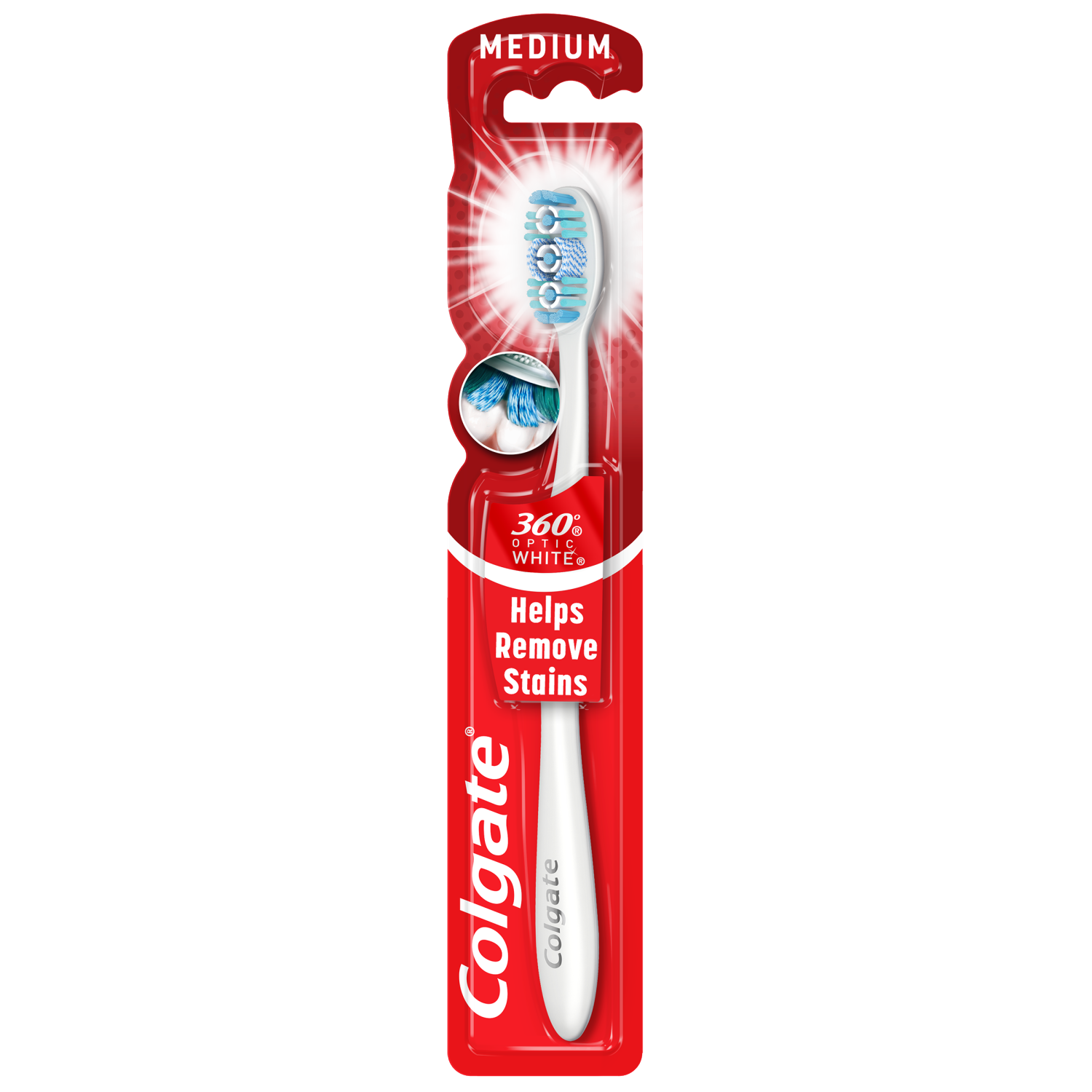 Colgate 360° Max White One szczoteczka do mycia zębów średnia, 1 szt. |  hebe.pl