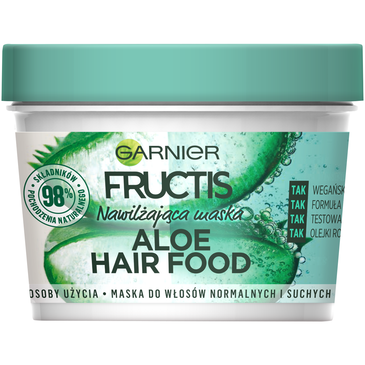 Garnier Fructis Aloe Hair Food maska do włosów normalnych i suchych, 390 ml  | hebe.pl