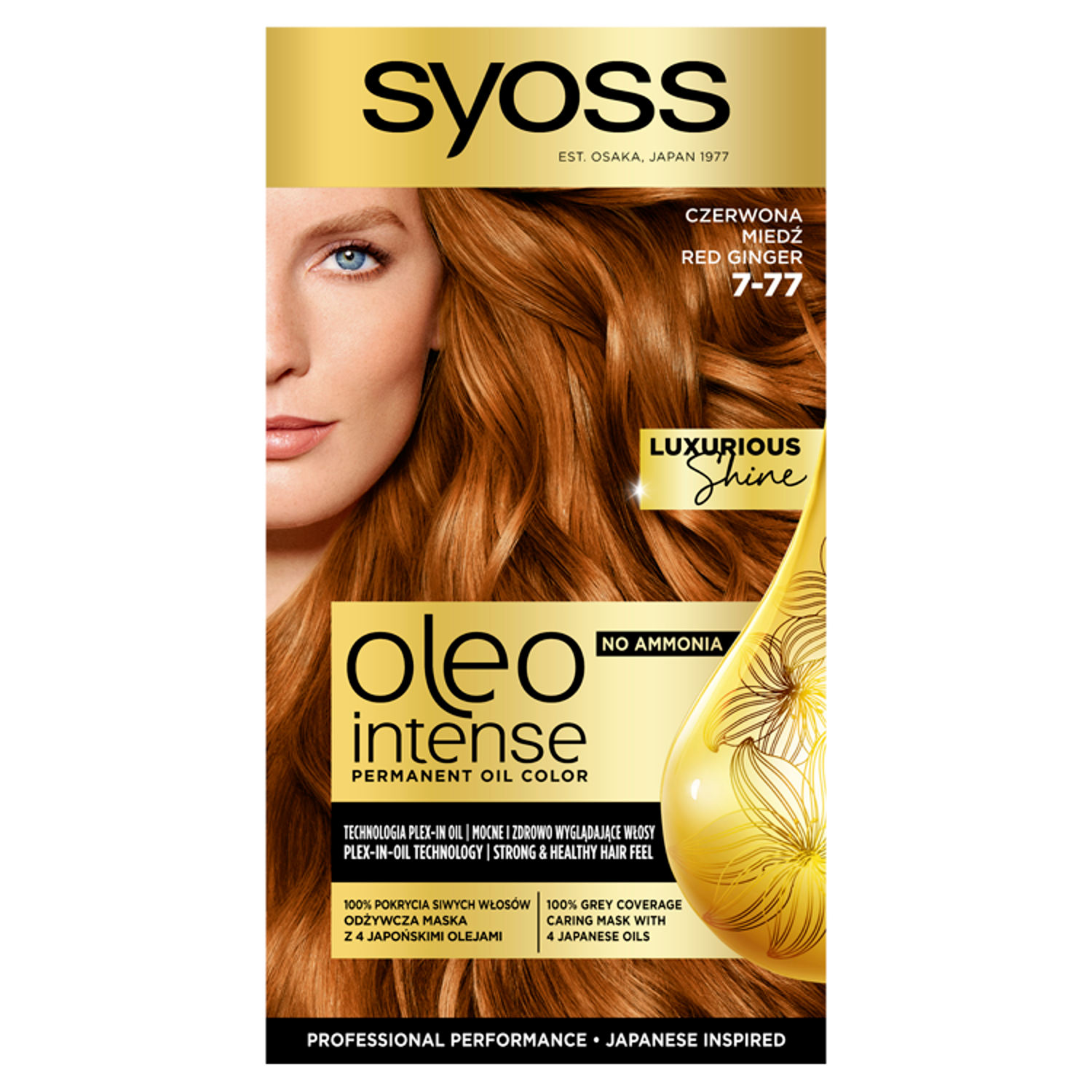 Syoss Oleo Intense farba do włosów bez amoniaku 7-77 czerwona miedź, 1  opak. | hebe.pl