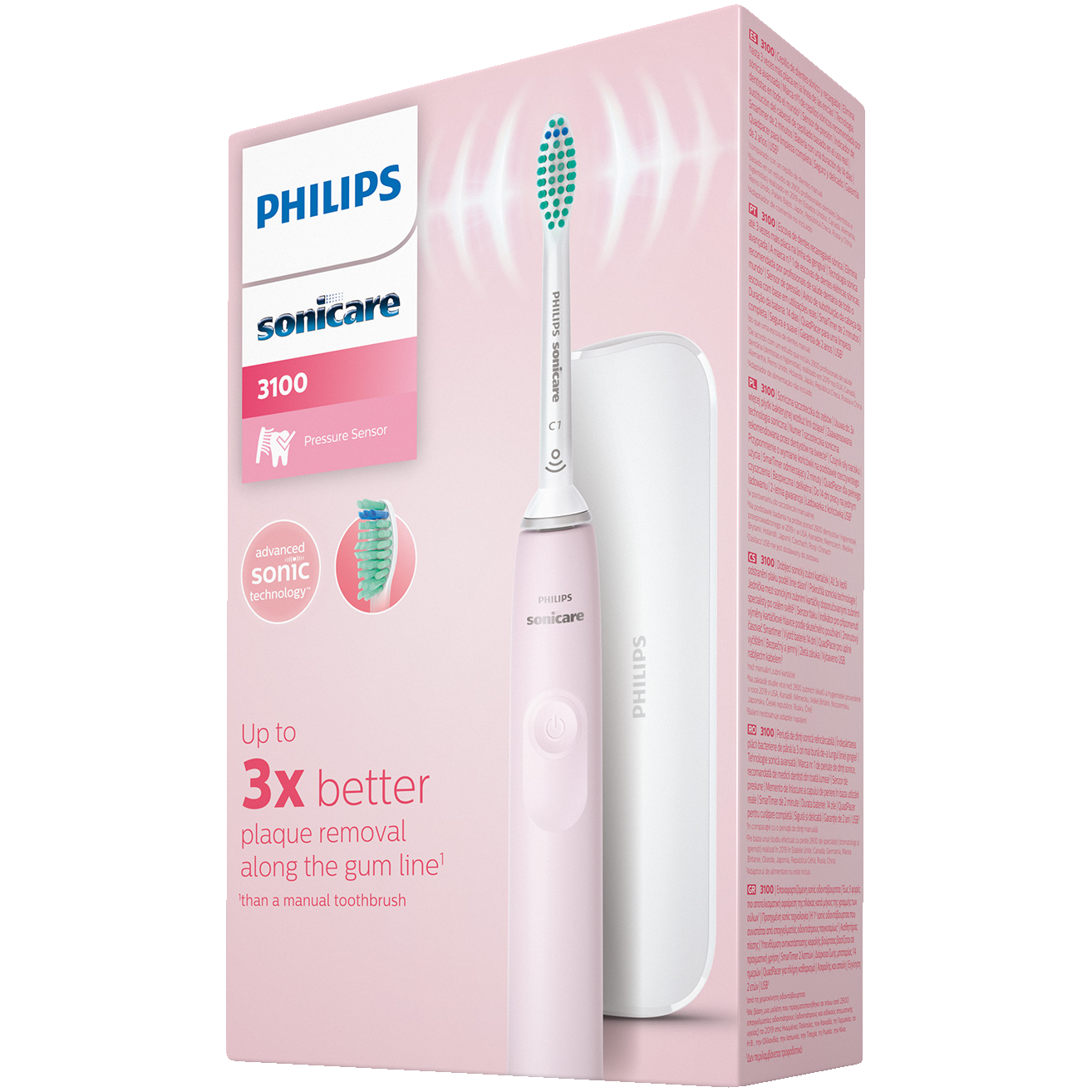 Philips Sonicare 3100 HX3673/11 szczoteczka soniczna do mycia zębów różowa,  1 opak. | hebe.pl