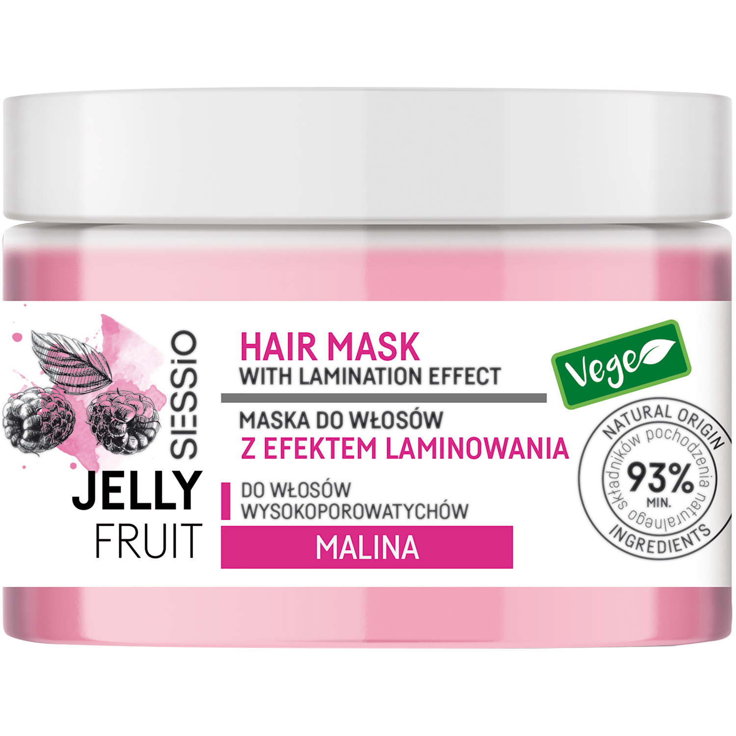 Sessio Jelly Fruit maska do laminowania włosów wysokoporowatych, 250 g |  hebe.pl
