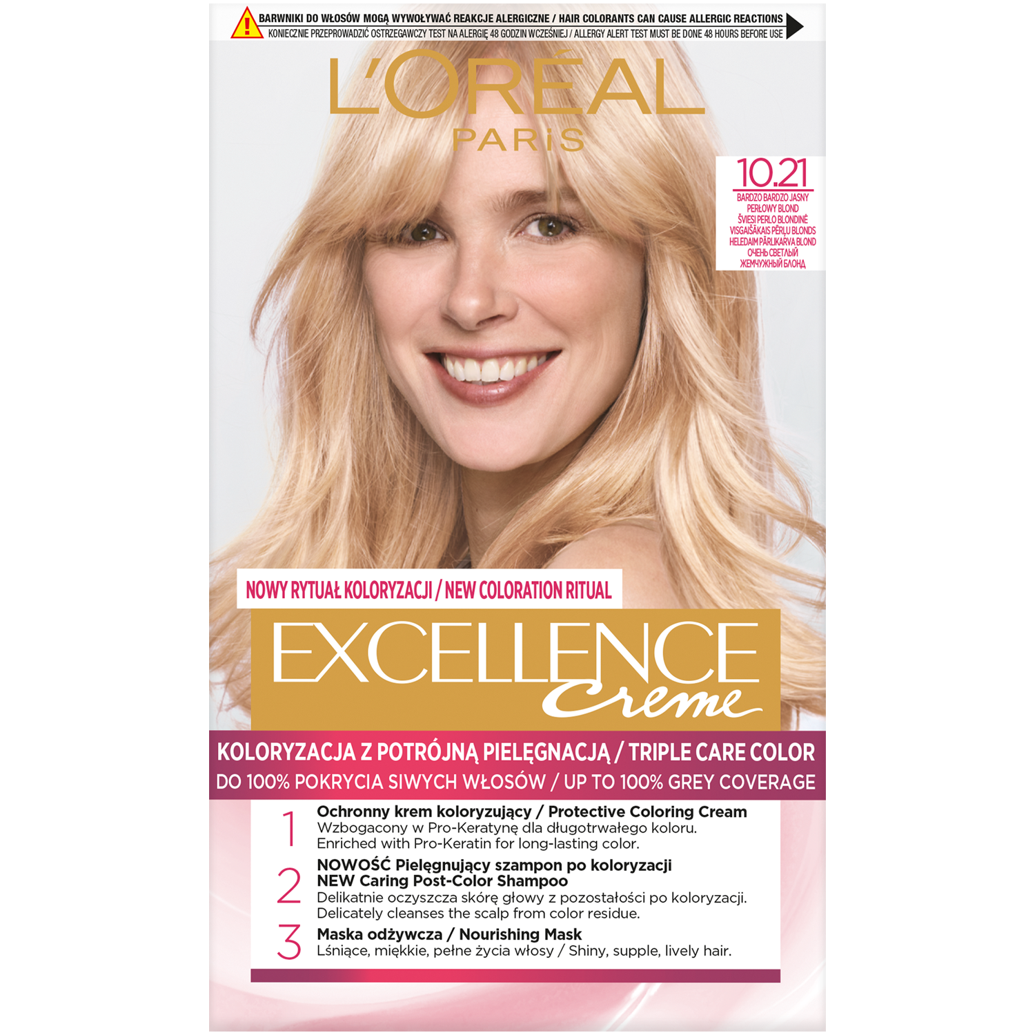 L'Oreal Paris farba do włosów 1021 bardzo jasny perłowy blond Excellence  Creme | hebe.pl