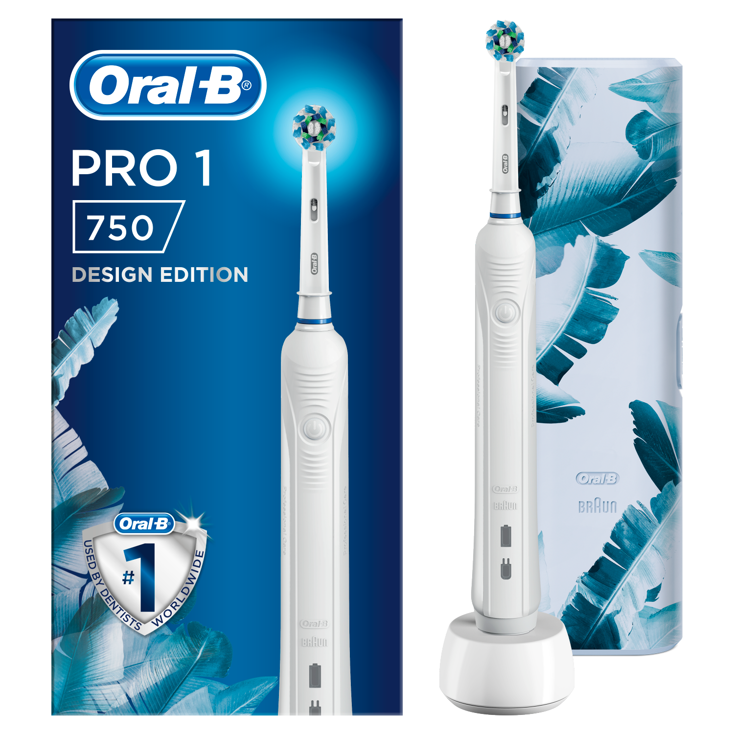 Oral-B Pro 1 750 akumulatorowa szczoteczka elektryczna do zębów: rączka, 1  szt. + końcówka, 1 szt. + etui podróżne, 1 szt. | hebe.pl