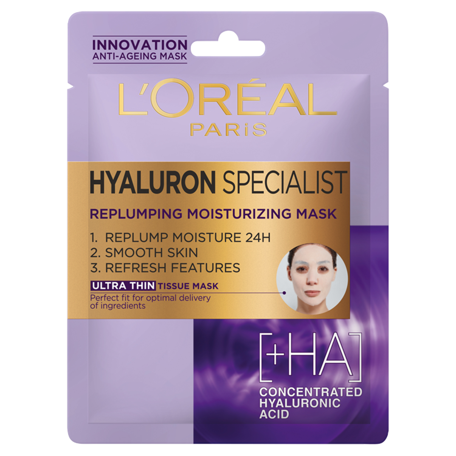 L'Oréal Paris Hyaluron Specialist nawilżająca maska do twarzy w płachcie,  30 g | hebe.pl