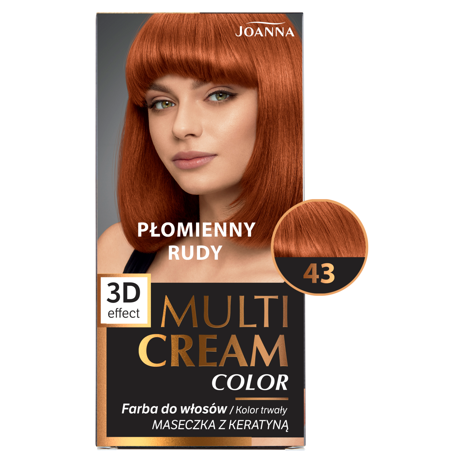 Joanna Multi Cream Color farba do włosów 43 płomienny rudy, 1 opak. |  hebe.pl