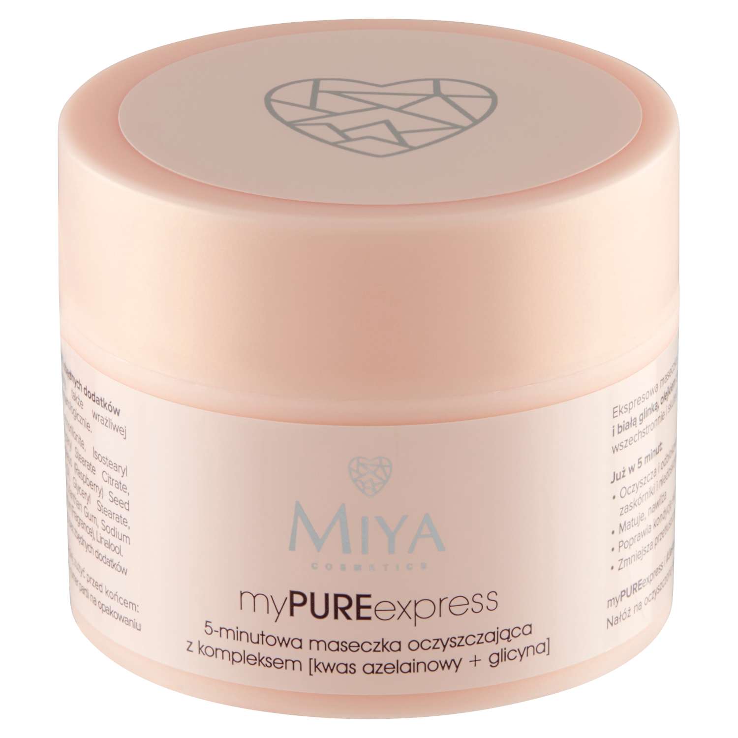 Miya Cosmetics myPUREexpress 5-minutowa maseczka oczyszczająca z kompleksem  z kwasem azelainowy i glicyną, 50 g | hebe.pl