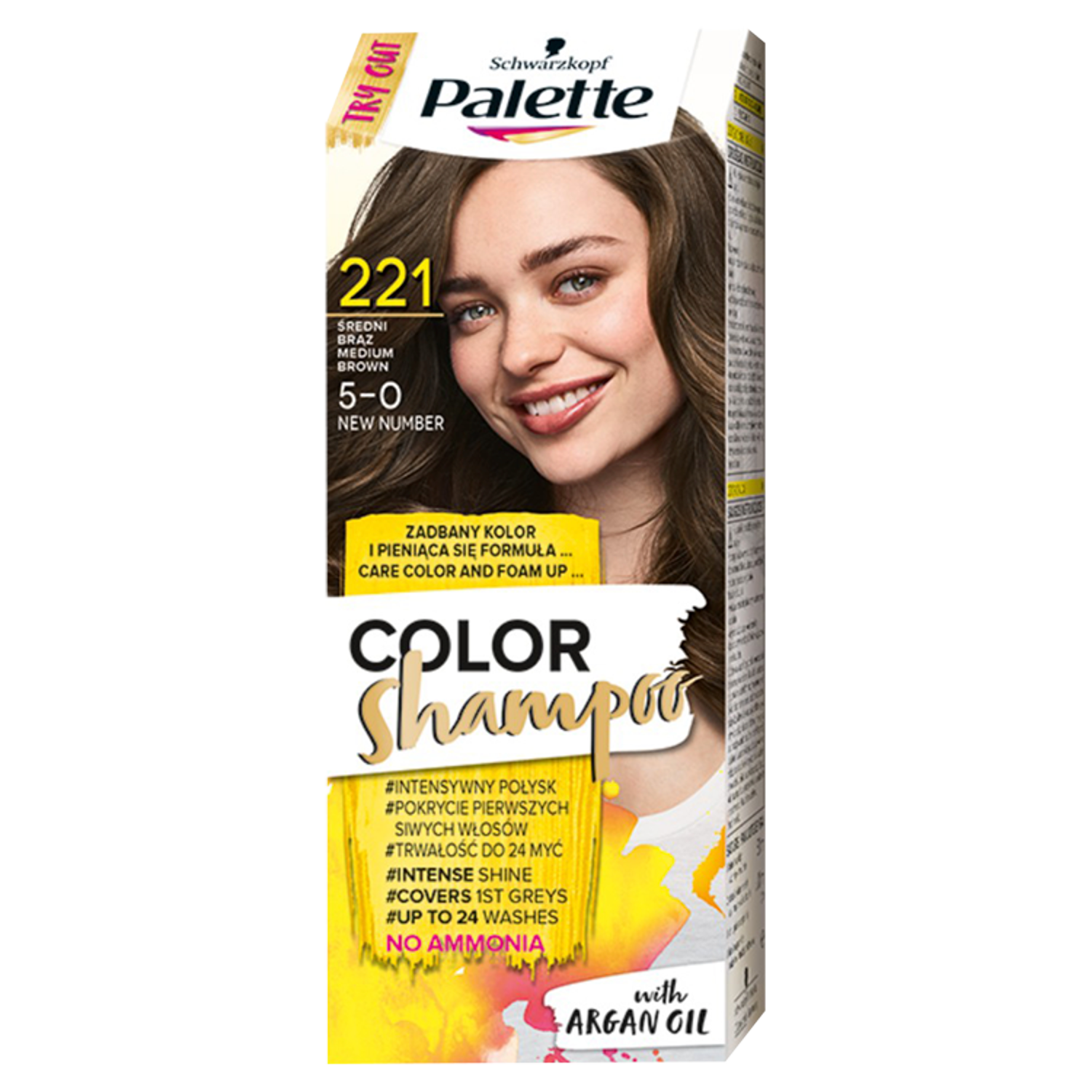 Palette Color Shampoo szampon koloryzujący do włosów 5-0 (221) średni brąz,  1 opak. | hebe.pl