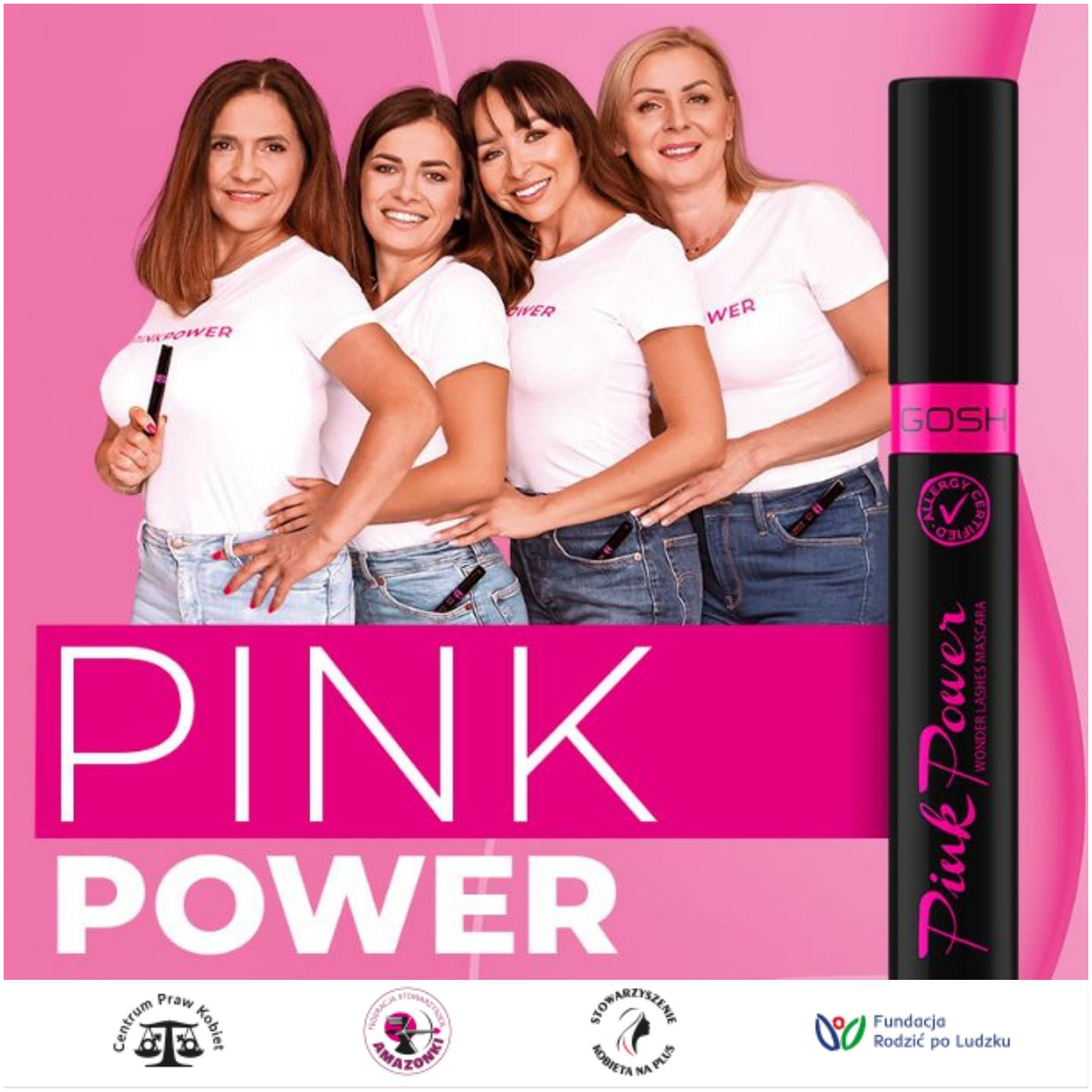 Gosh Pink Power podkręcający tusz do rzęs, 10 ml | hebe.pl