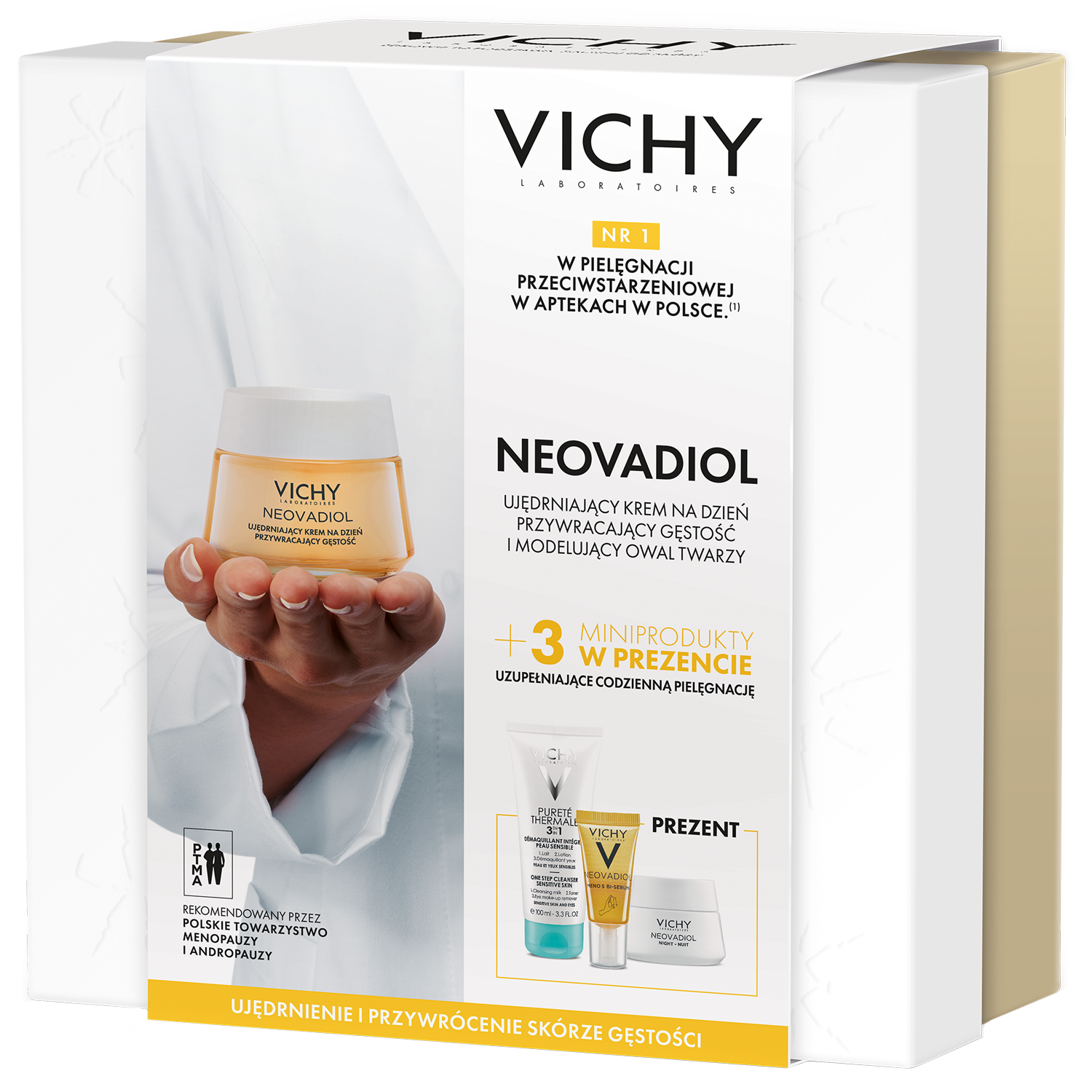 Vichy Neovadiol Peri Meno zestaw: krem do twarzy na dzień, 50 ml + krem do  twarzy na noc, 15 ml + serum do twarzy, 10 ml + płyn do demakijażu, 100 ml  | hebe.pl