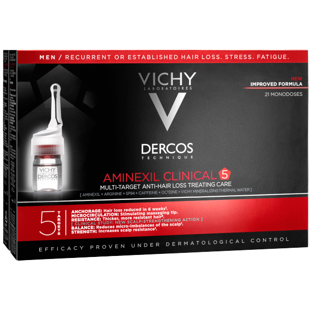 Vichy kuracja przeciw wypadaniu włosów o kompleksowym działaniu 6x21ml  Dercos Aminexil Clinical | hebe.pl