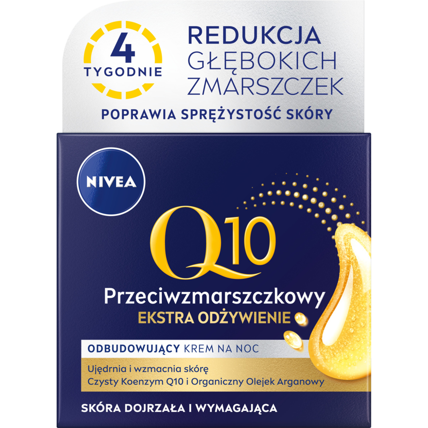 Nivea Q10 Ekstra Odżywienie przeciwzmarszczkowy krem do twarzy na noc, 50  ml | hebe.pl