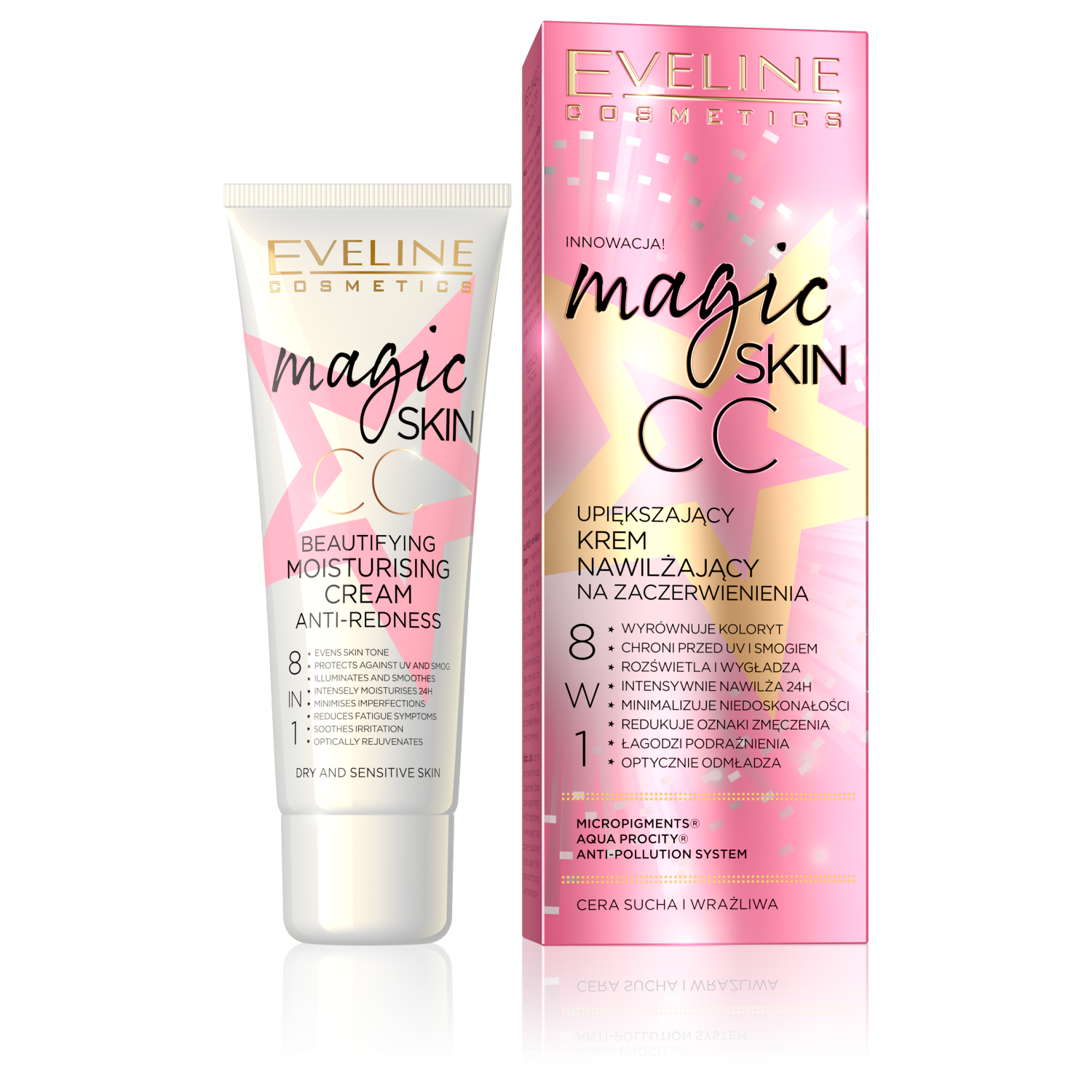 Eveline Cosmetics Magic Skin CC nawilżający krem CC na zaczerwienienia, 50  ml | hebe.pl