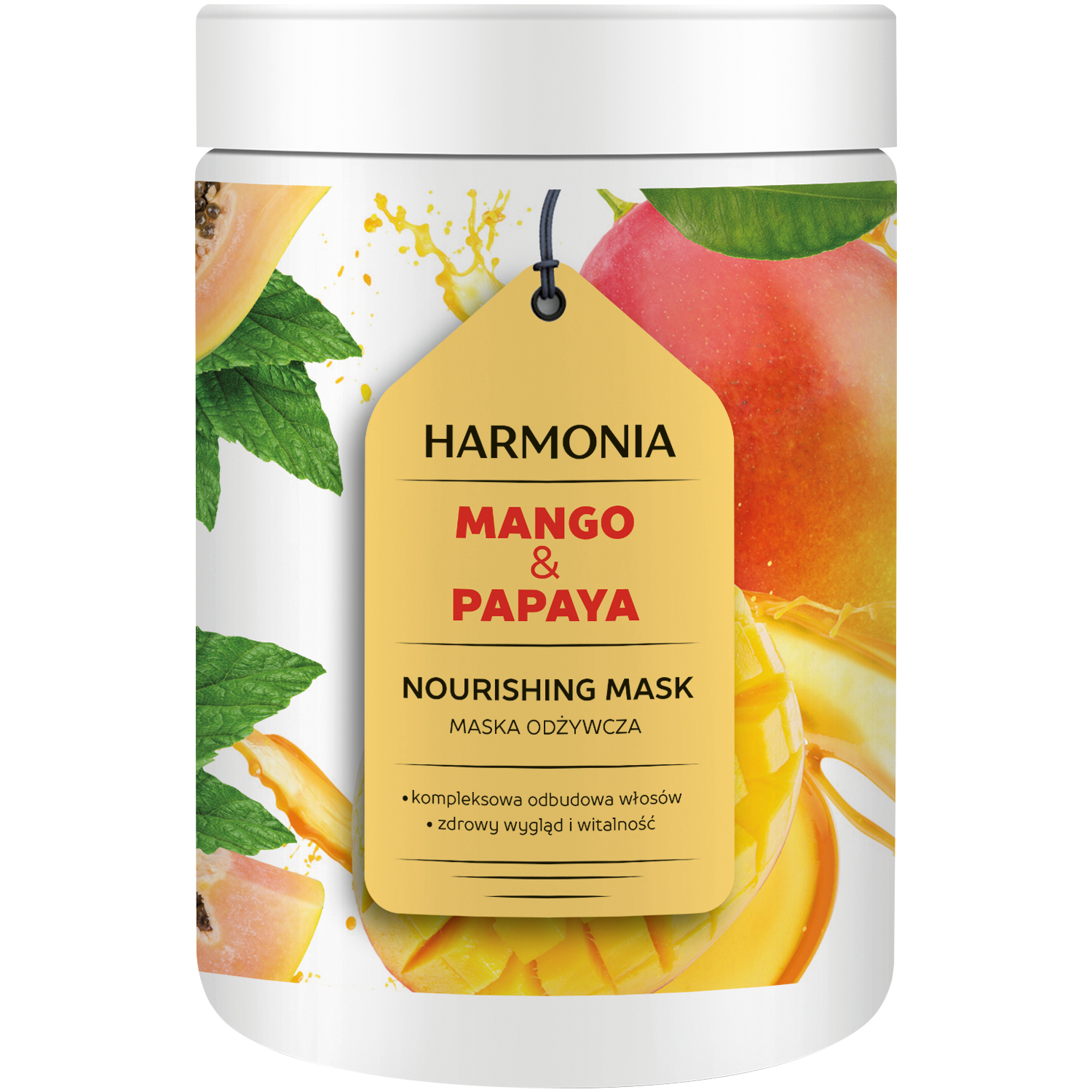 Harmonia Mango & Papaya odżywcza maska do włosów, 1000 g | hebe.pl