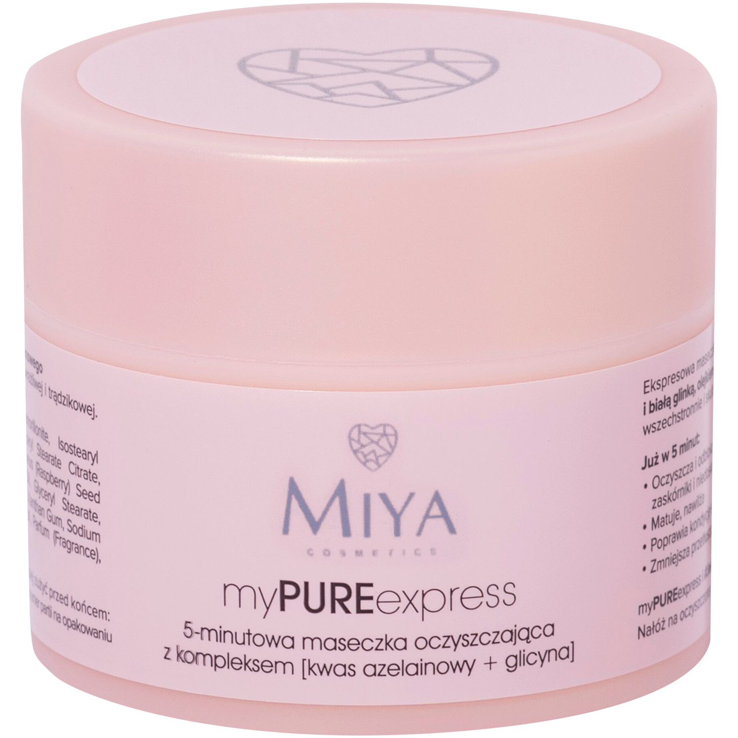 Miya Cosmetics 5-minutowa maseczka oczyszczająca z kompleksem z kwasem  azelainowy i glicyną 50g | hebe.pl