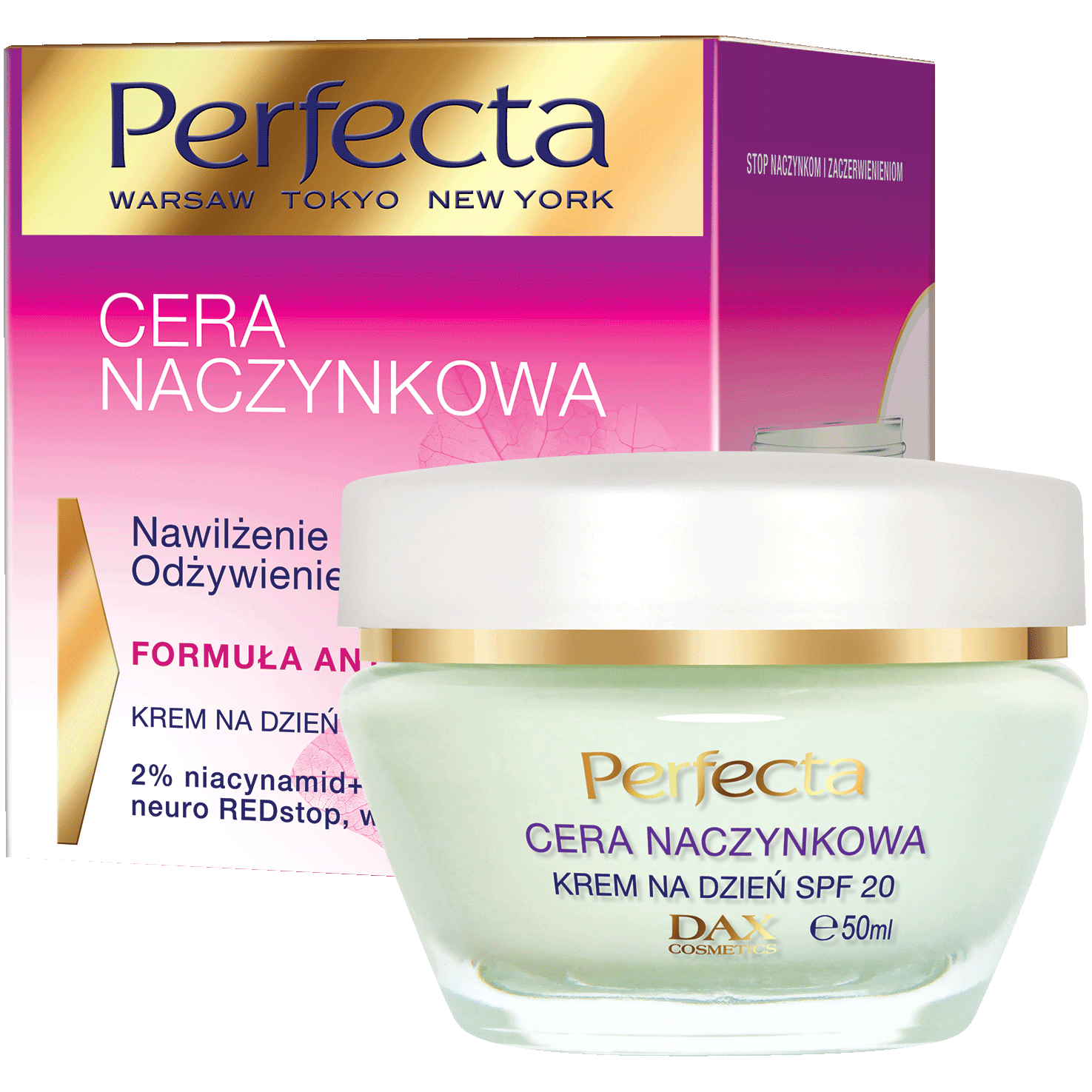 Perfecta Cera Naczynkowa krem nawilżająco-odżywczy do twarzy na dzień  SPF20, 50 ml | hebe.pl