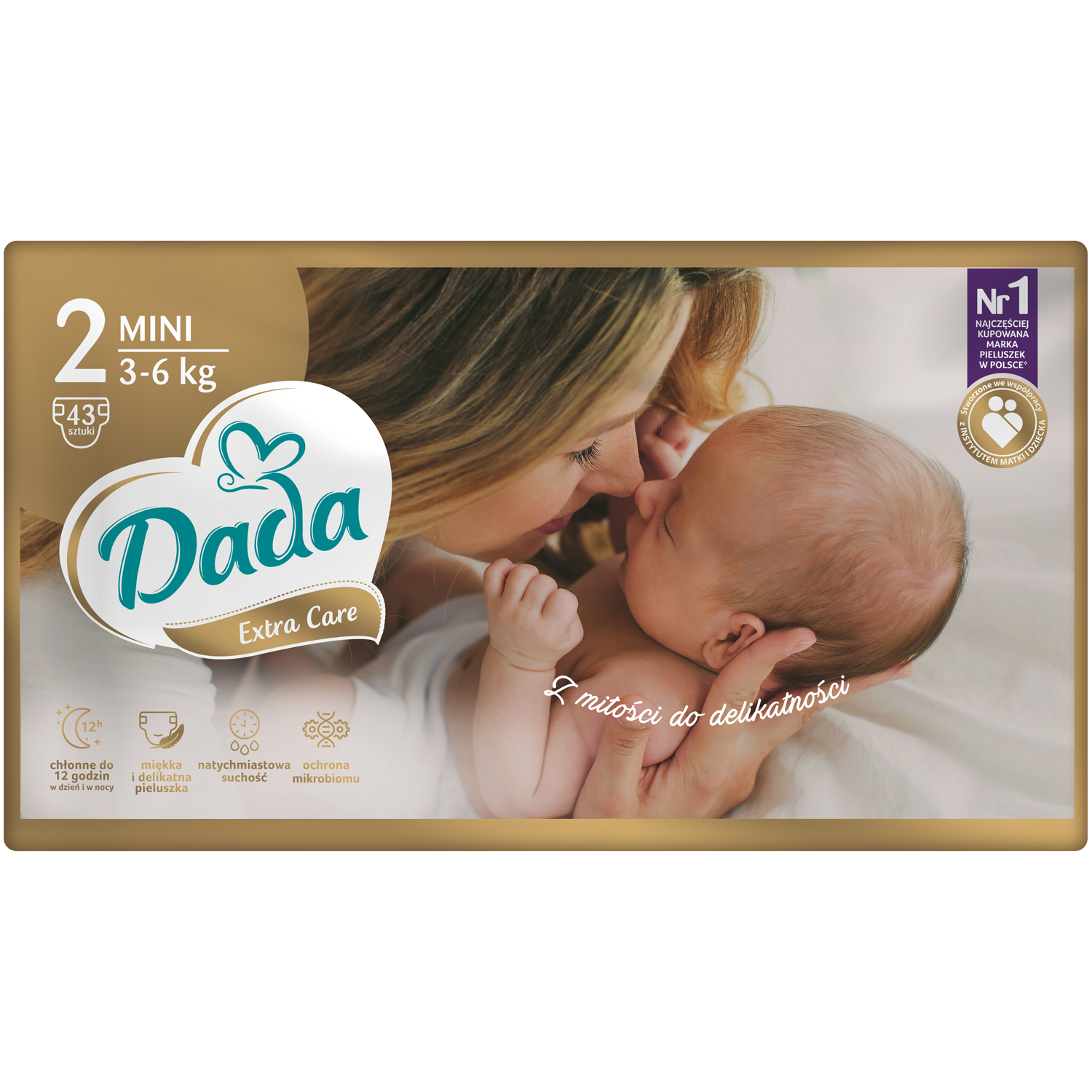 Dada Extra Care Mini pieluchy dla dzieci rozm. 2, 43 szt./1 opak. | hebe.pl