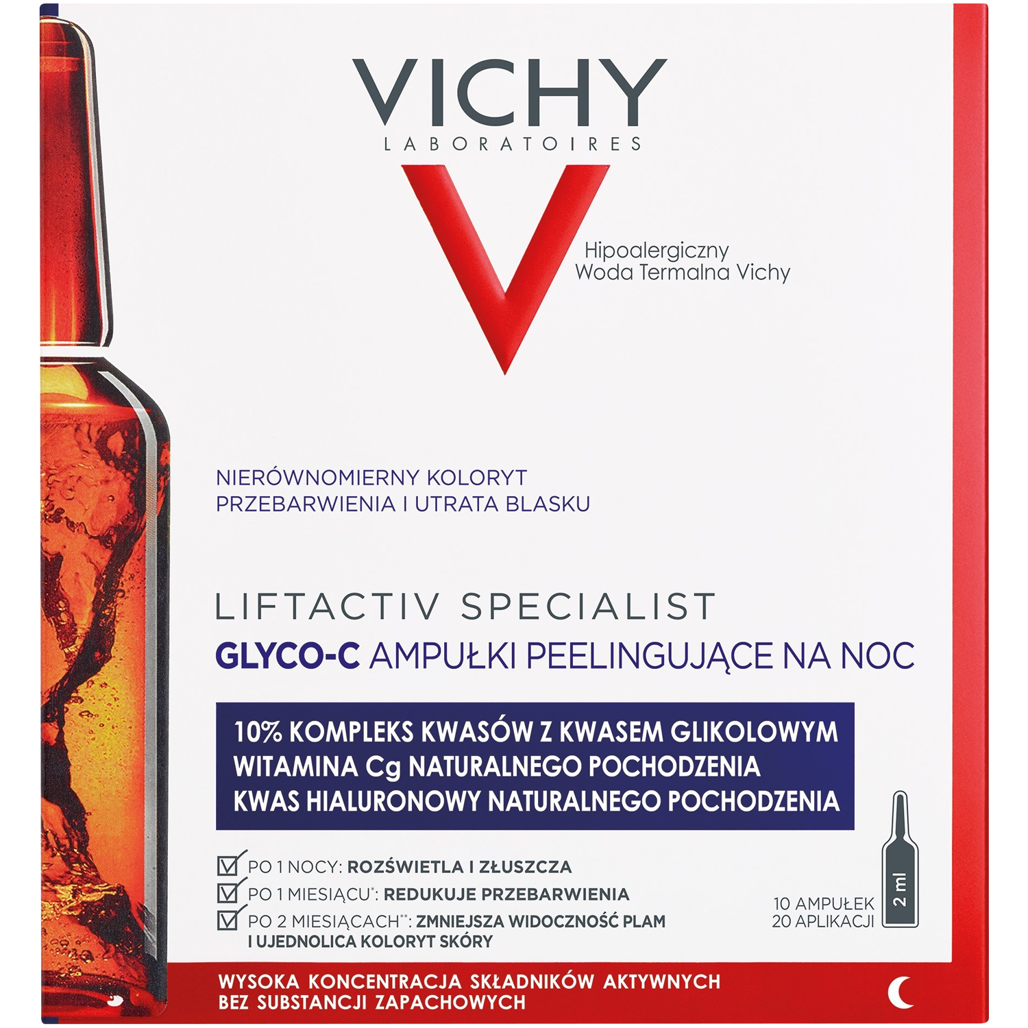 Vichy Liftactiv Specialist Glyco-C kuracja przeciw przebarwieniom w  ampułkach do twarzy, 10x2 ml/1 opak. | hebe.pl