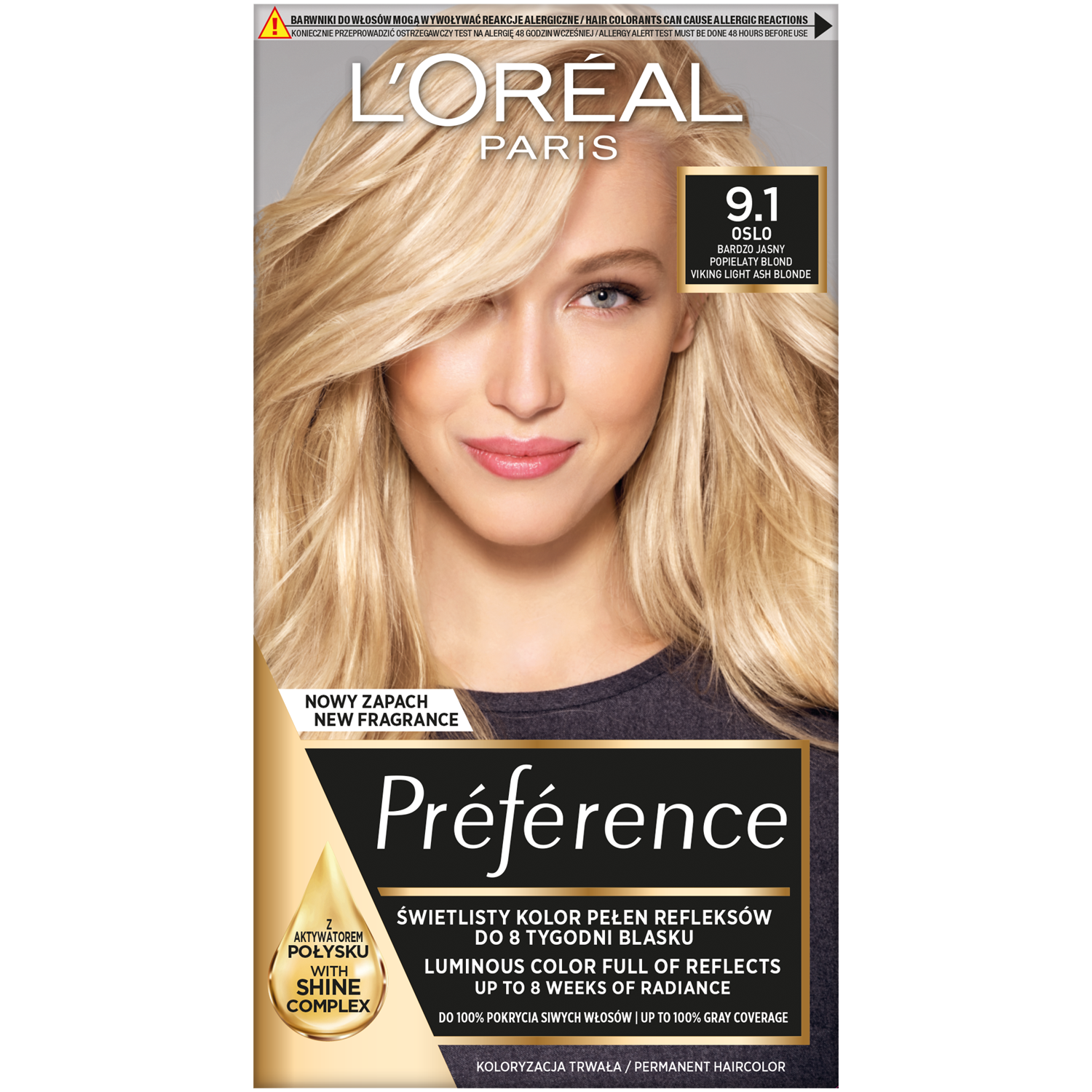 L'Oréal Paris Récital Préférence farba do włosów Z9.1 bardzo jasny blond  popielaty, 1 opak. | hebe.pl