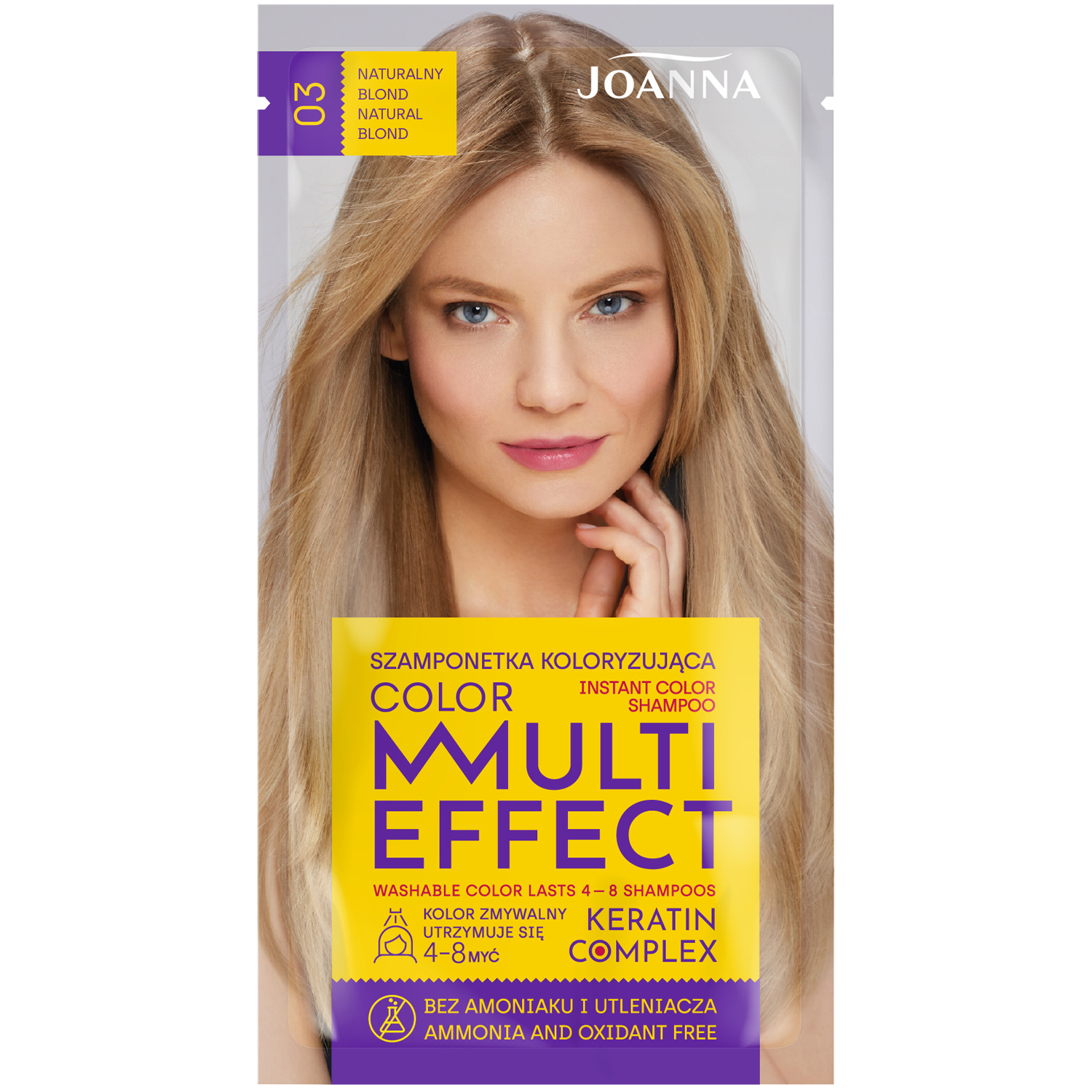 Joanna Multi Effect szamponetka koloryzująca 03 naturalny blond, 40 ml |  hebe.pl