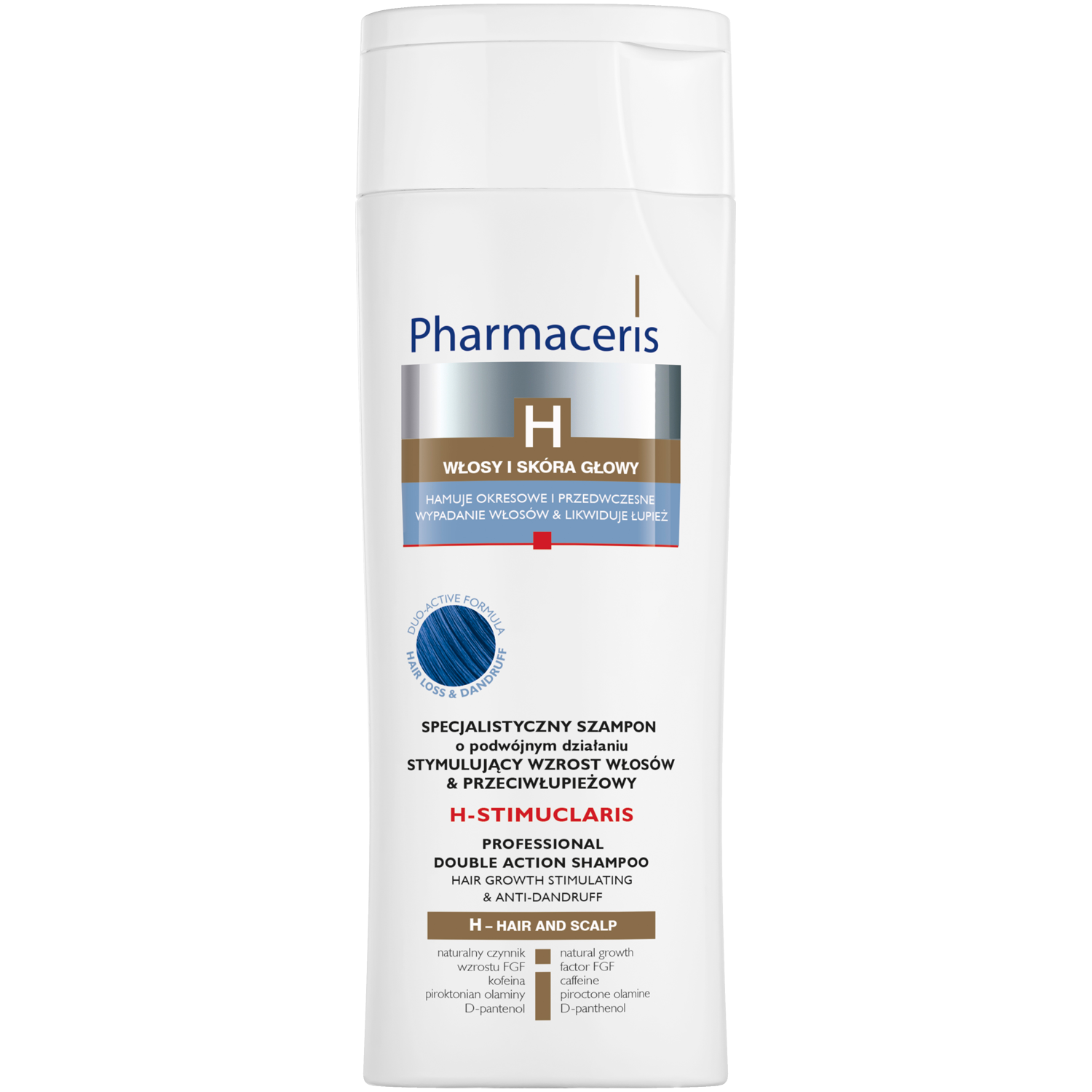 Pharmaceris H H-Stimuclaris specjalistyczny szampon o podwójnym działaniu  stymulujący wzrost włosów i przeciwłupieżowy, 250 ml | hebe.pl