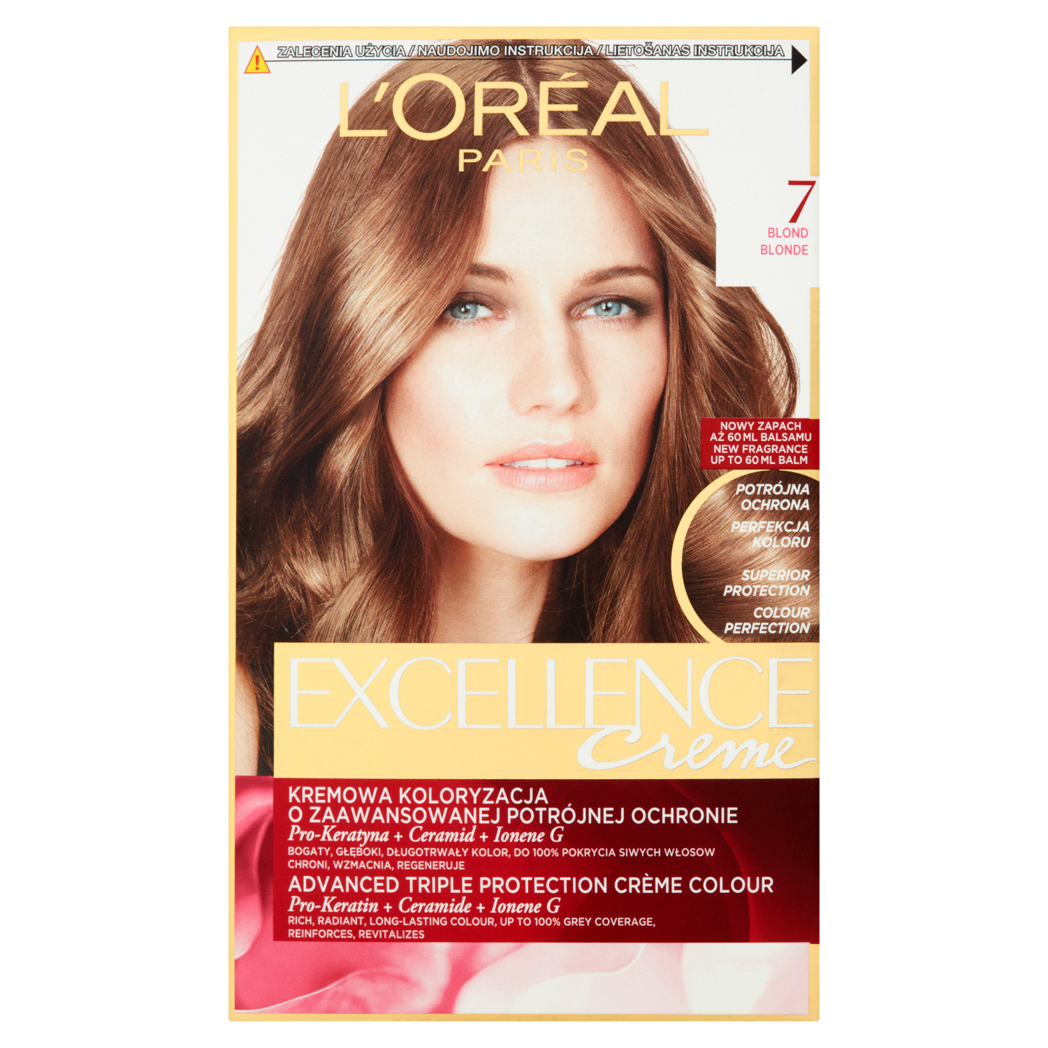 L'Oréal Paris Excellence Creme farba do włosów 7 blond, 1 opak. | hebe.pl