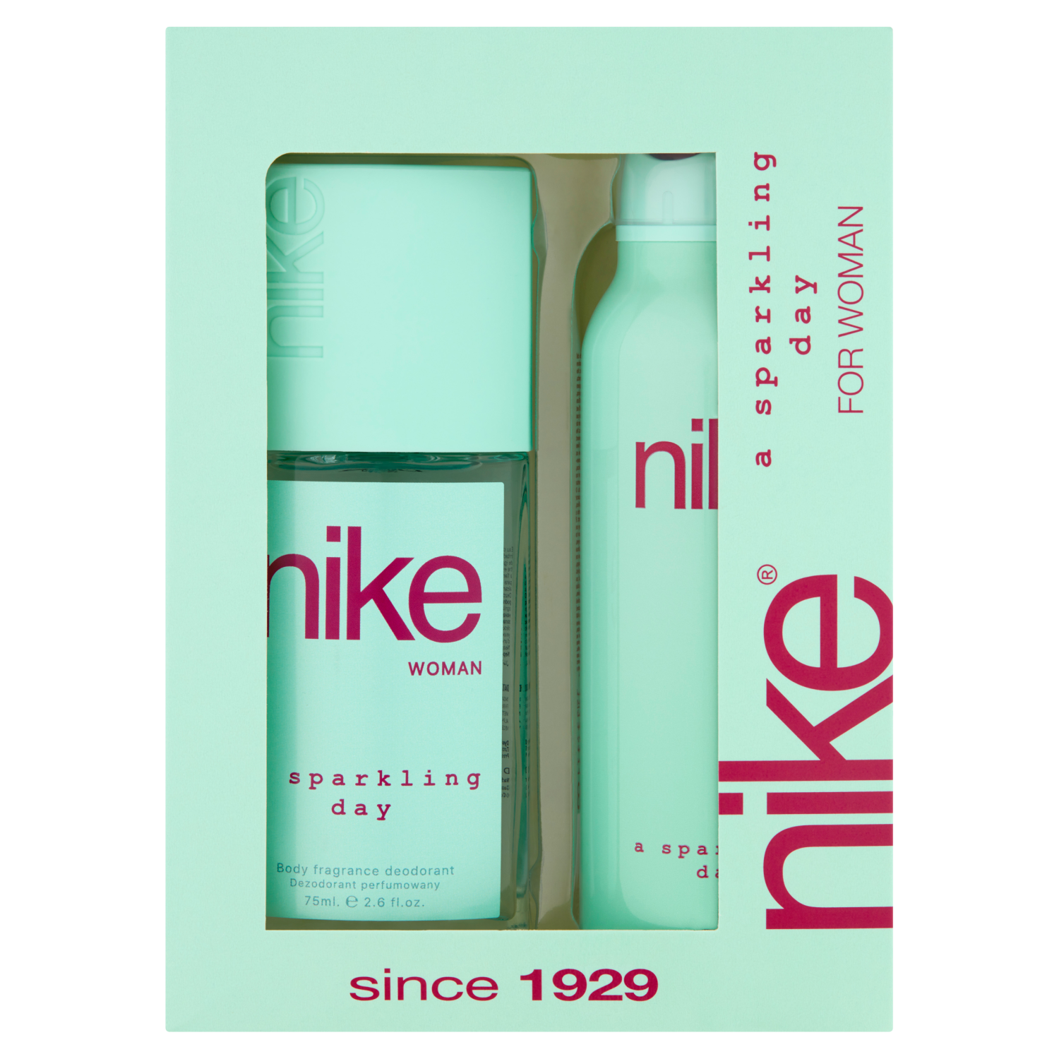 Nike A Sparkling Day for Woman zestaw: dezodorant perfumowany damski, 75 ml  + dezodorant damski w sprayu, 200 ml | hebe.pl