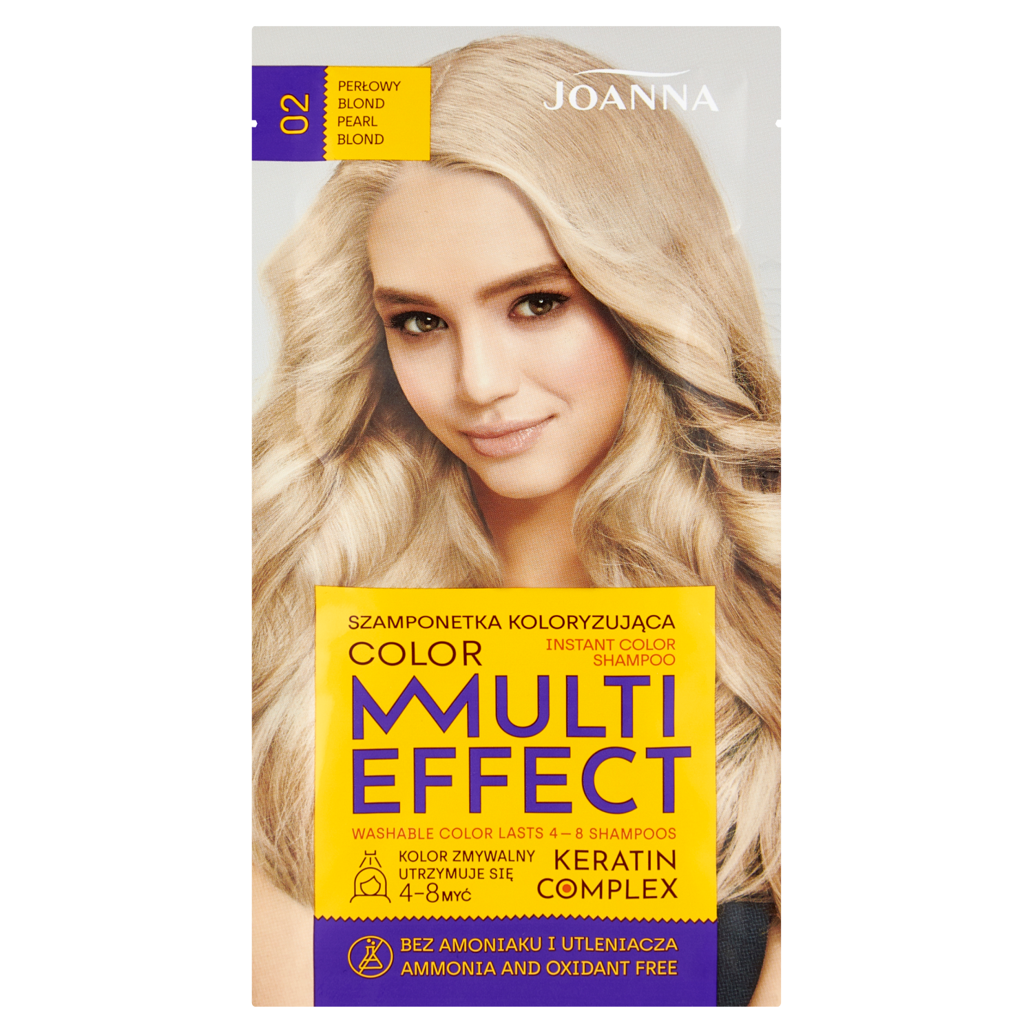 Joanna Multi Effect szamponetka koloryzująca 02 perłowy blond, 40 ml |  hebe.pl